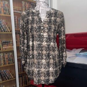 Notations Snakeskin Print Blouse